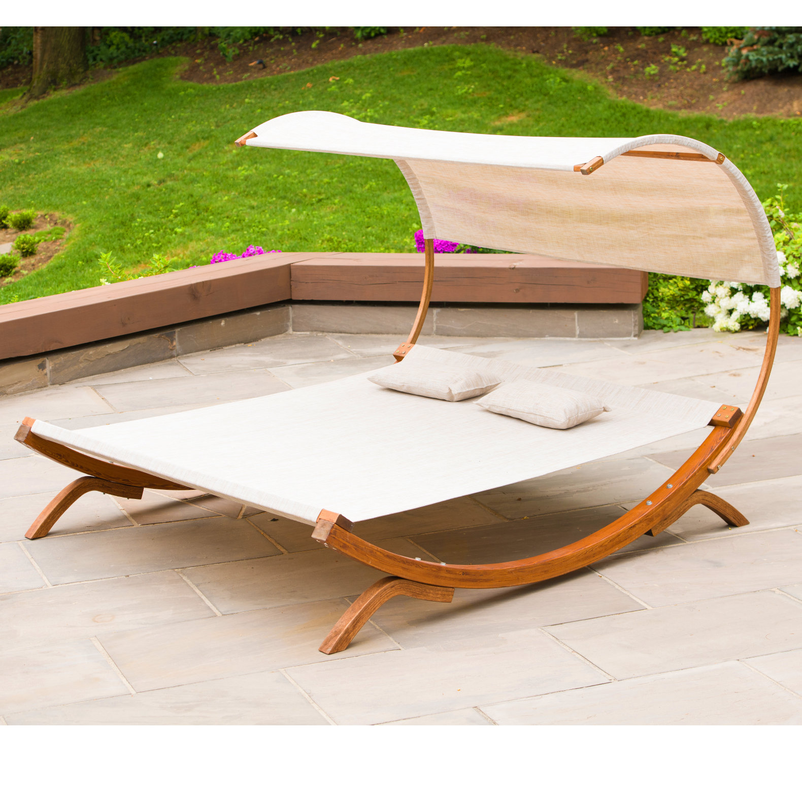 Leisure Season Sunbed with Canopy Reviews Wayfair